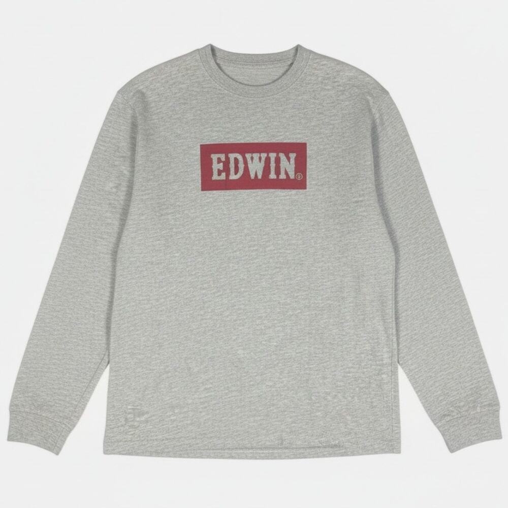 Edwin Japan Red Box Logo T Shirt Long Sleeve Mens Medium Classic Streetwear